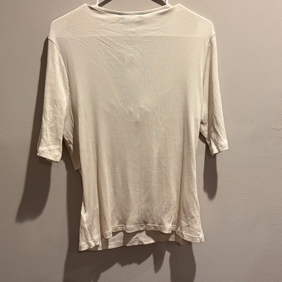 Lauren Ralph Lauren NWT size XL Cream Twist Front Top - Picture 6 of 7